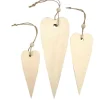 Outlet Ornamentos de Madera Corazón Alargado Maderas