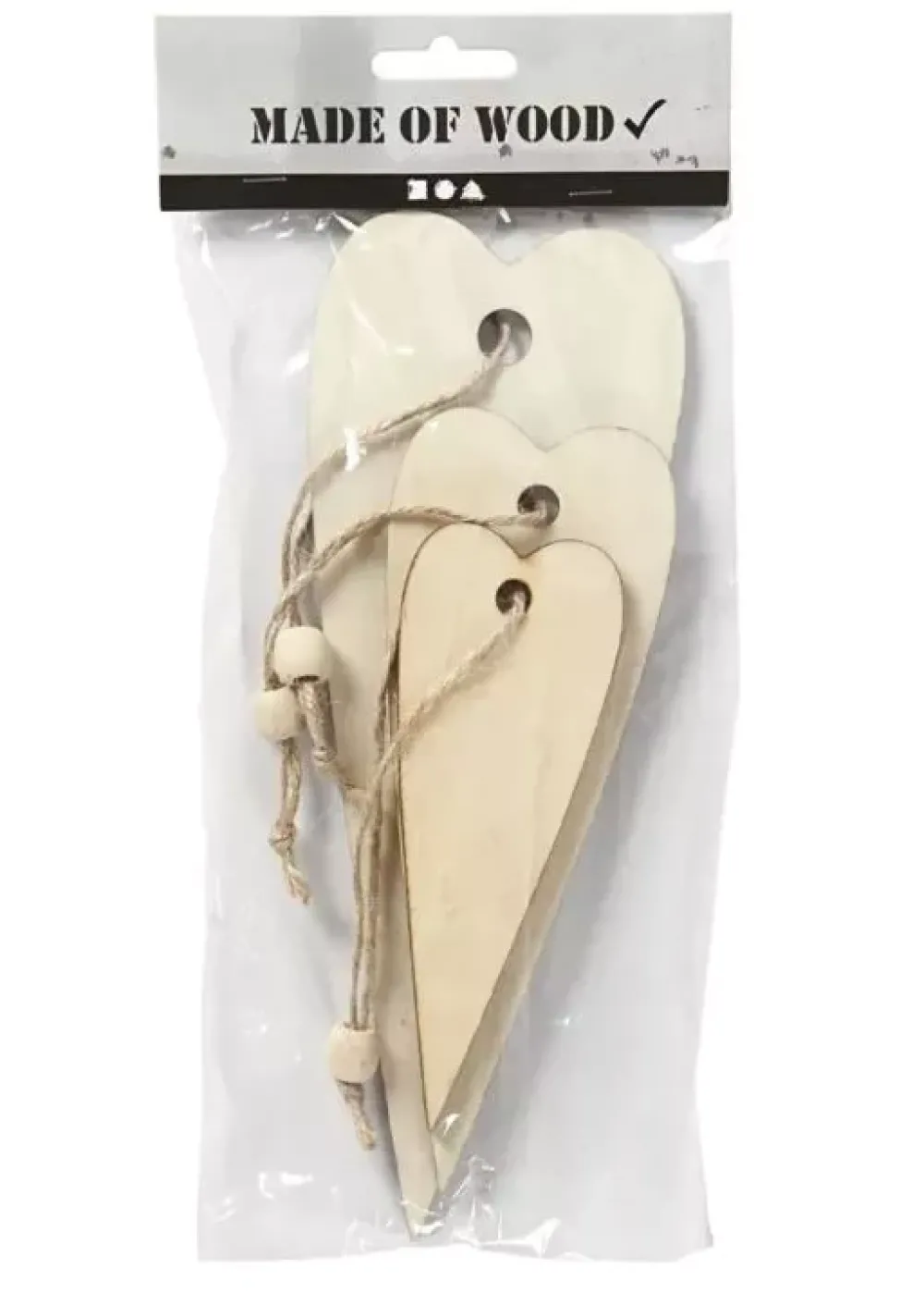 Outlet Ornamentos de Madera Corazón Alargado Maderas