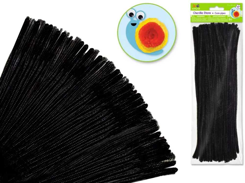 Discount Pack de Chenilla Negro Goma Eva Fofuchas