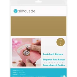New Papel Adhesivo para Rascar Dorado Silhouette