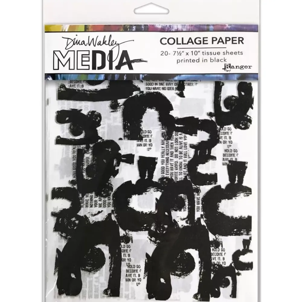 Sale Papel Collage Painted Marks Dina Wakley 19x25cm Decoupage