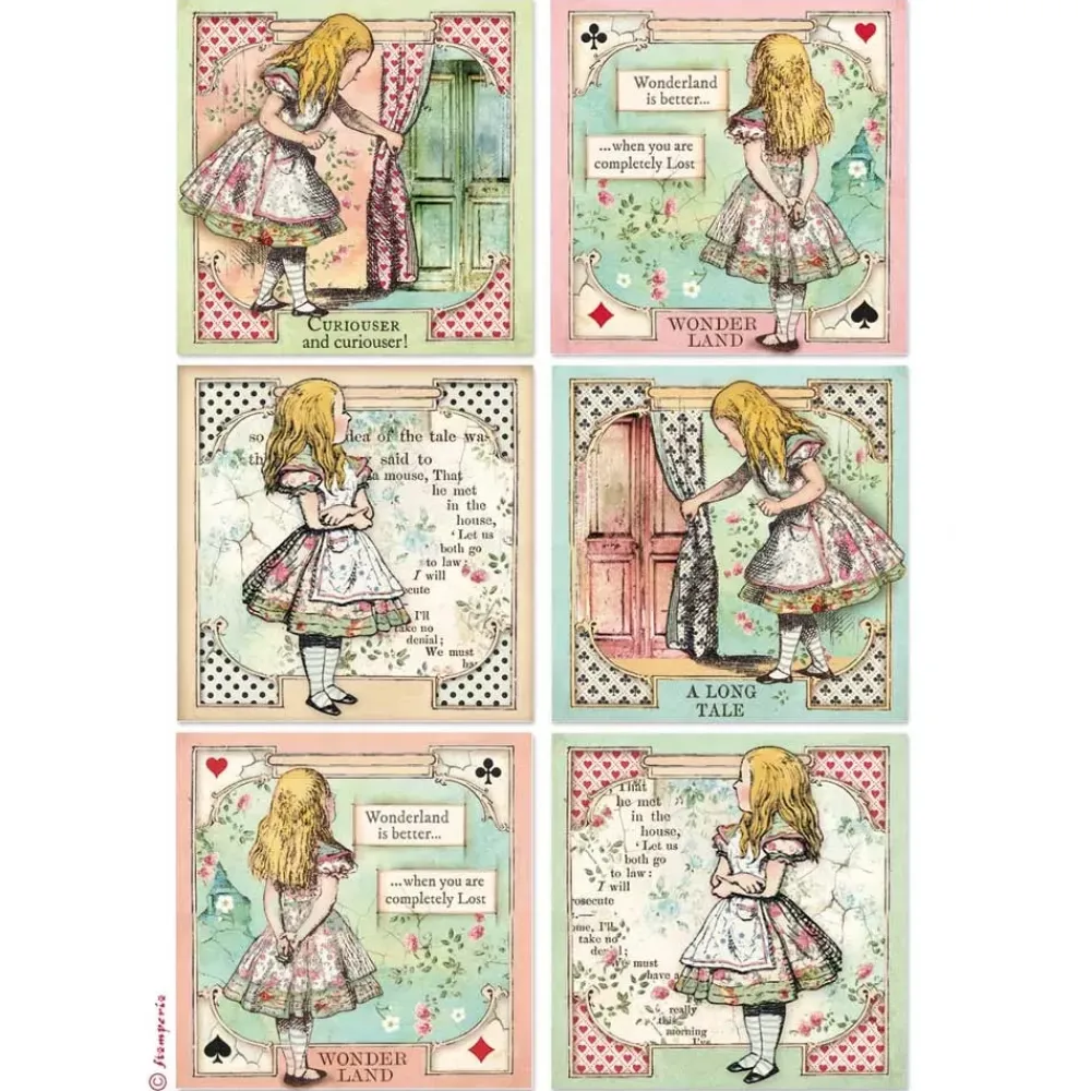 Clearance Papel de arroz Cartas Alice Forever 21x29cm Papeles|Decoupage