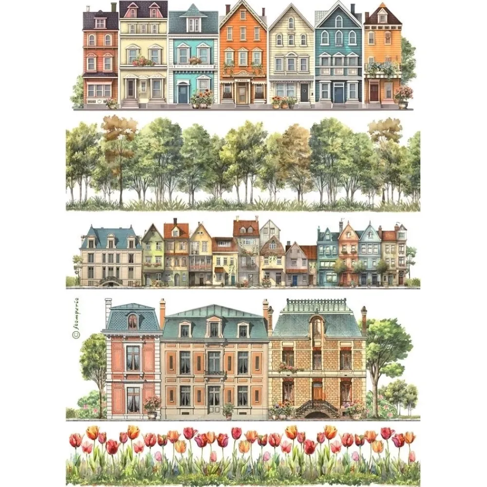 Clearance Papel de arroz Casas Best Sellers 21x30cm Papeles|Decoupage