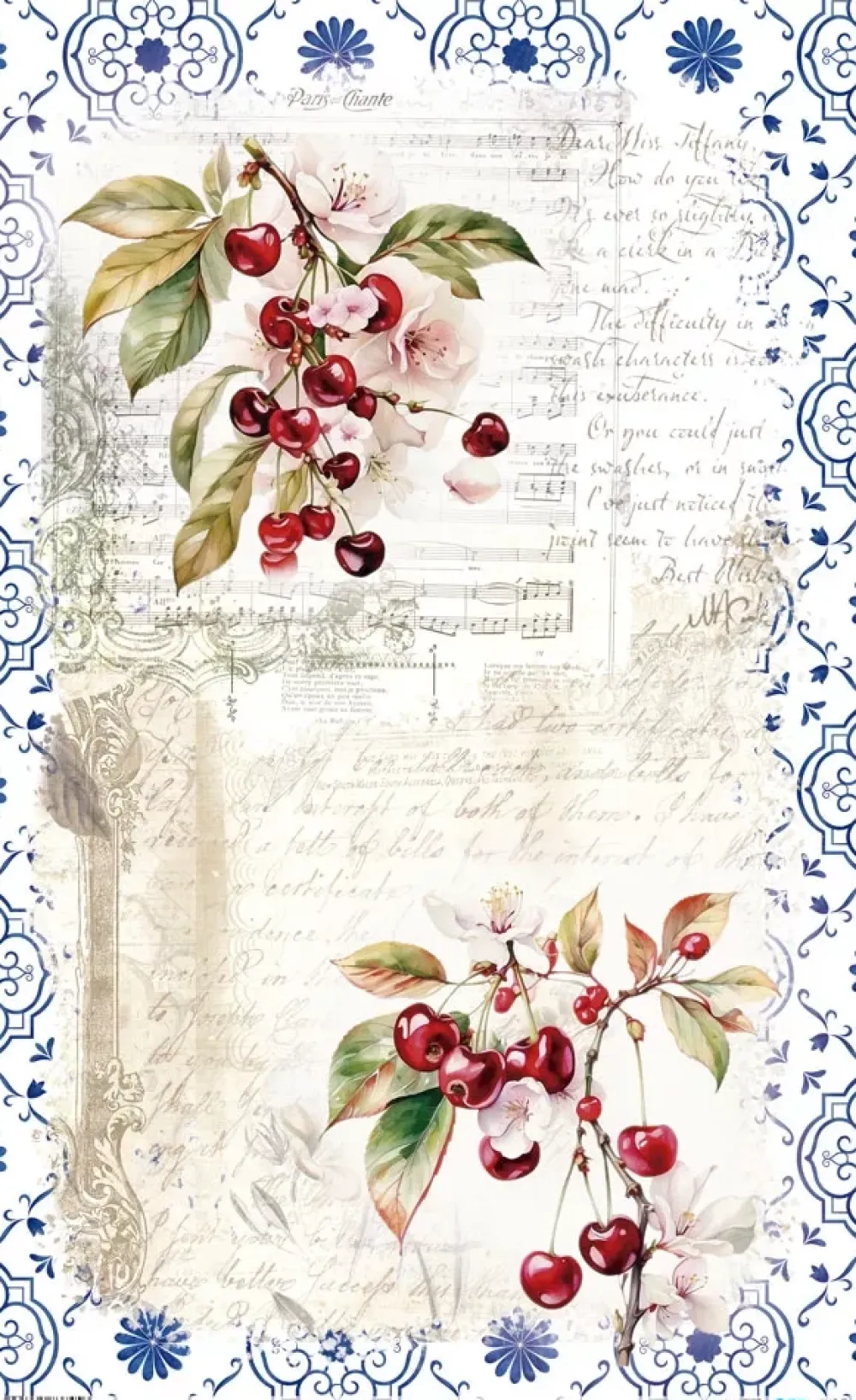 Discount Papel de Arroz Cherrys II Fruits Market 54x33cm Papel Y Decoupage