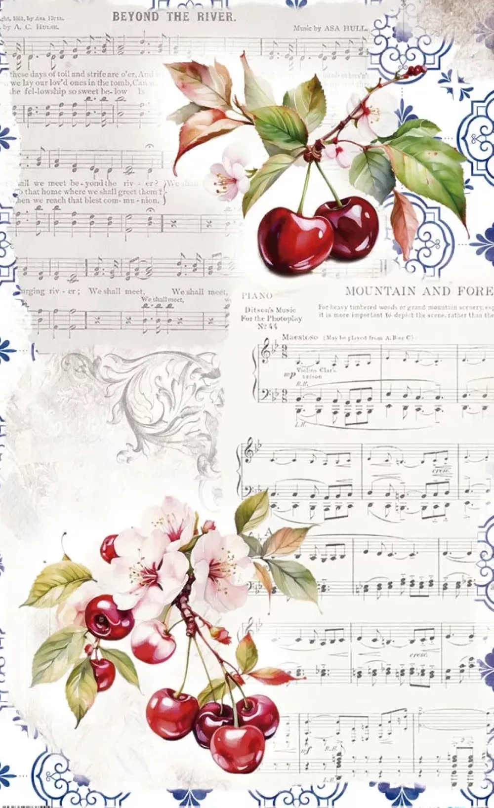 New Papel de Arroz Cherrys VI Fruits Market 54x33cm Papel Y Decoupage