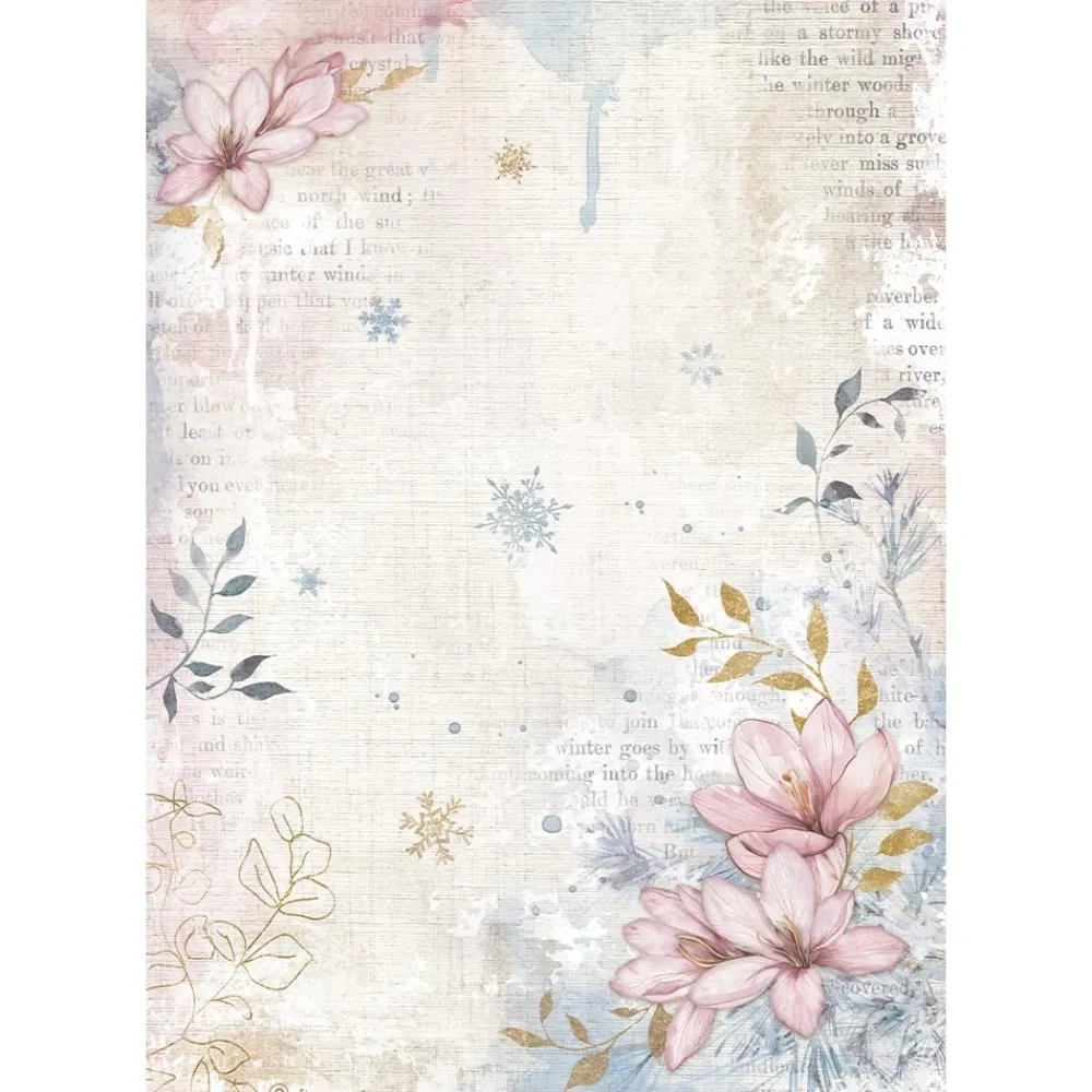 New Papel de arroz Esquina Floral Dewdrops 21x30cm Papeles|Decoupage