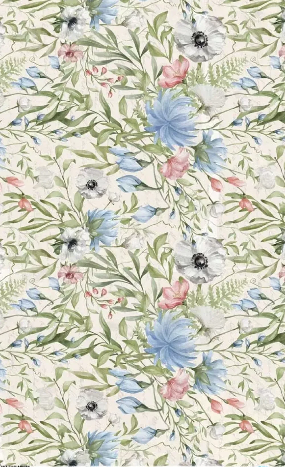 Online Papel de Arroz Flores Azules Ancient Gardens 54x33cm Papeles|Decoupage