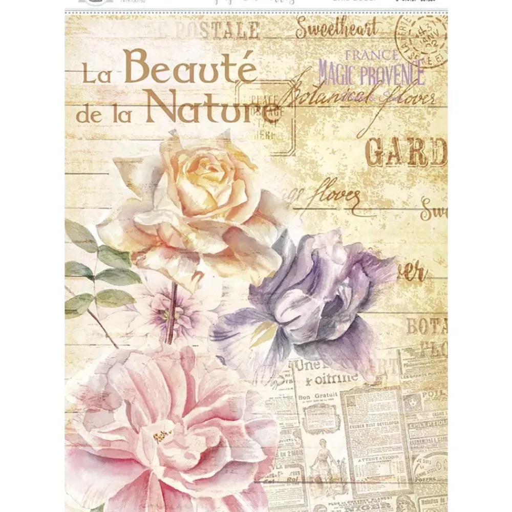 Online Papel de Arroz Flores Nature 29x42cm Decoupage|Papeles