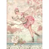 Hot Papel de arroz Ice Skater Sweet Winter Stampería 21x29.7cm Decoupage
