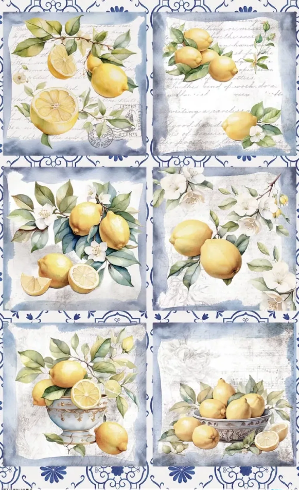 Sale Papel de Arroz Lemon III Fruits Market 54x33cm Papel Y Decoupage