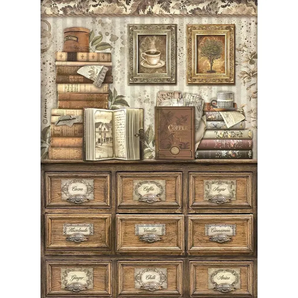 Hot Papel de arroz Libros Coffee & Chocolate Papeles|Decoupage