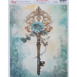 New Papel de Arroz Llave 29x42cm Decoupage|Papeles