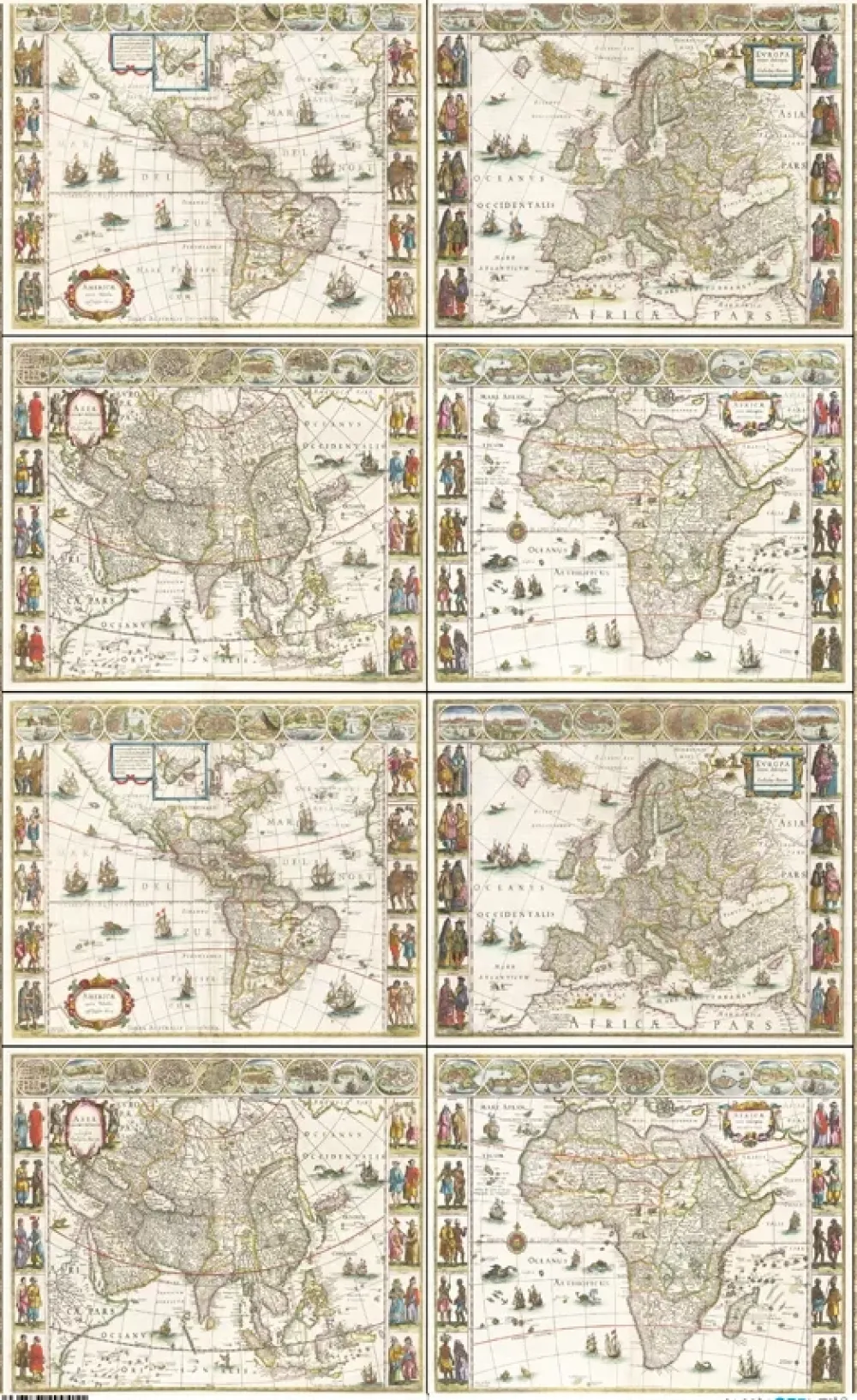 Online Papel de arroz Mapa marítimo 54x33cm Decoupage