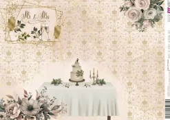 Papel de Arroz Mr & Ms Wedding Day 21x30cm Decoupage