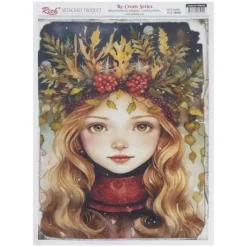 New Papel de Arroz Niña Peliroja 29x42cm Decoupage