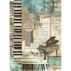 Outlet Papel de arroz Piano Music 21x30cm Papeles|Decoupage