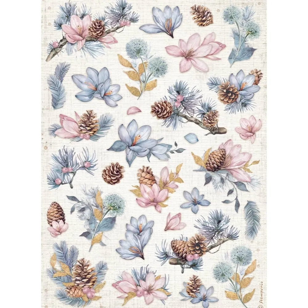 Clearance Papel de arroz Piñas y Flores Dewdrops 21x30cm Papeles|Decoupage