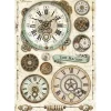 Hot Papel de arroz Reloj Voyages Fantastiques 21x30cm Decoupage