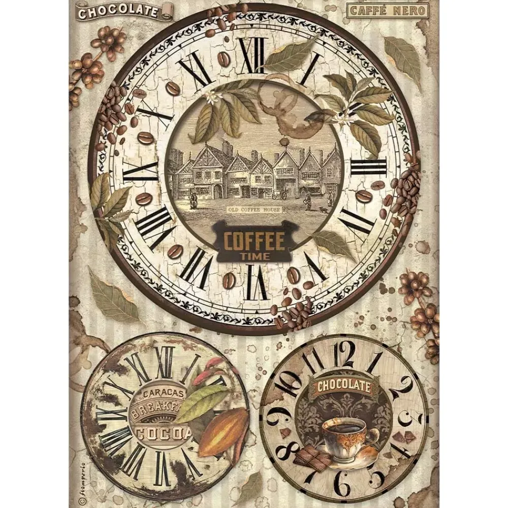 Best Papel de arroz Relojes Coffee & Chocolate Papeles|Decoupage