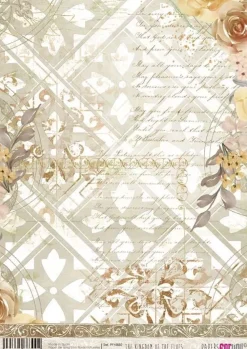 Online Papel de Arroz Rosas Beige The Kingdom of the Elves 30x21cm Decoupage|Papeles