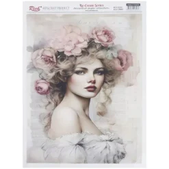 New Papel de Arroz Rosas 29x42cm Decoupage