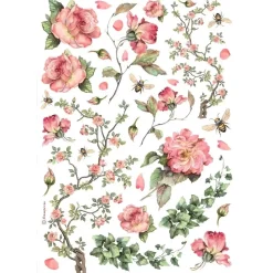Discount Papel de arroz Rosas y Hiedra Best Sellers 21x30cm Papeles|Decoupage
