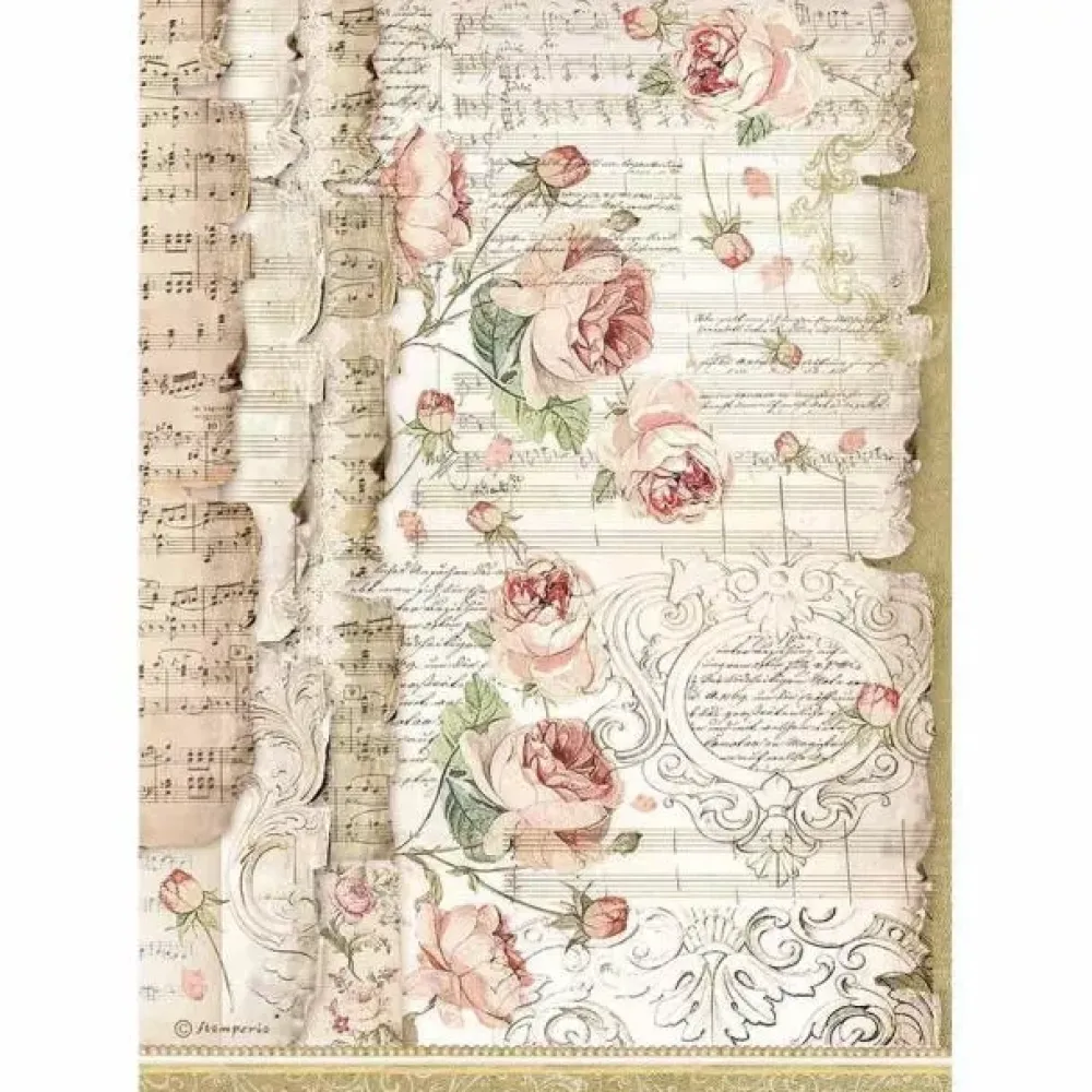 Online Papel de Arroz Roses and Music Princess 21x29cm Papeles|Decoupage