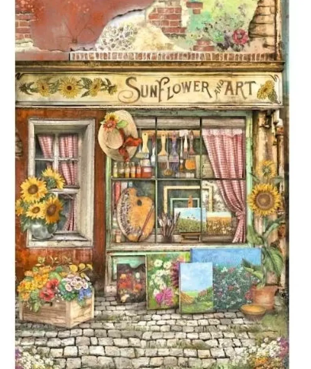 New Papel de arroz Shop Sunflower Art 21x29,7cm Papeles|Decoupage