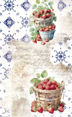 Outlet Papel de Arroz Strawberry IV Fruits Market 54x33cm Papel Y Decoupage