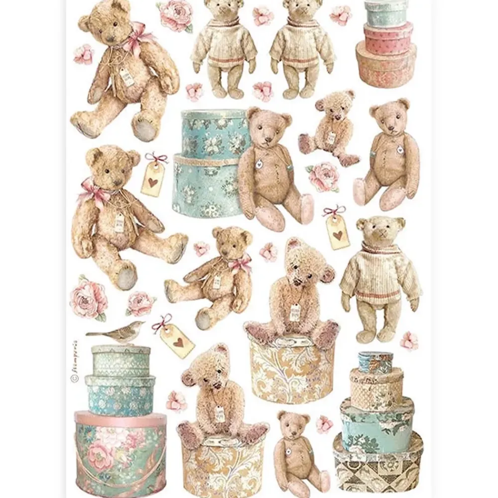 Hot Papel de arroz Teddy Bears Best Sellers 21x30cm Papeles|Decoupage