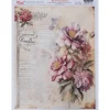 Papel de Arroz Texto y Flores Vintage 29x42cm Decoupage