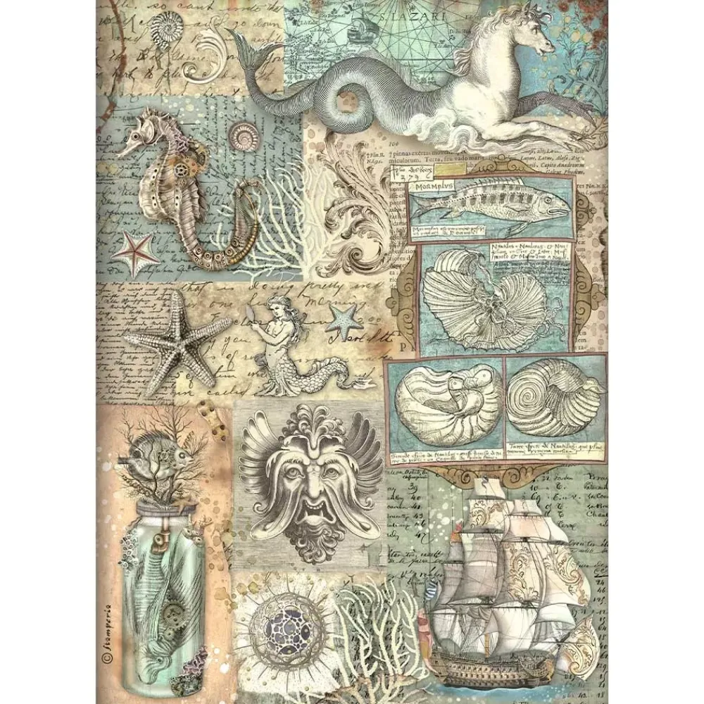 Hot Papel de arroz Textura Songs Of The Sea 21x29cm Decoupage