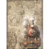 Best Papel de arroz Tren Sir Vagabond in Fantasy World 21x30cm Papeles|Decoupage