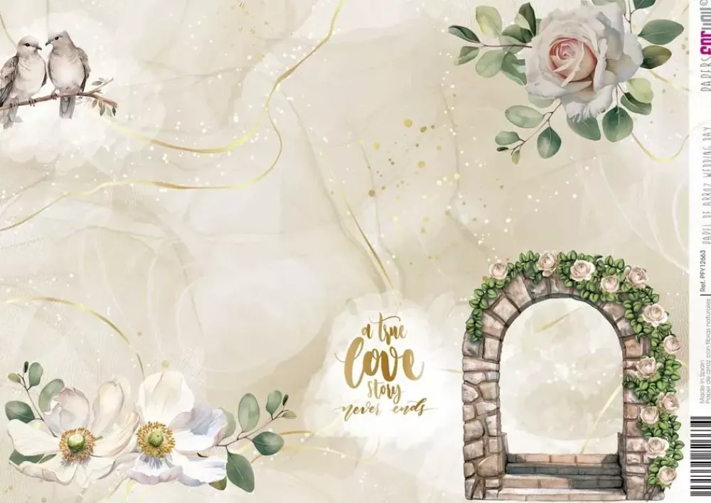 Online Papel de Arroz True Love Wedding Day 21x30cm Decoupage