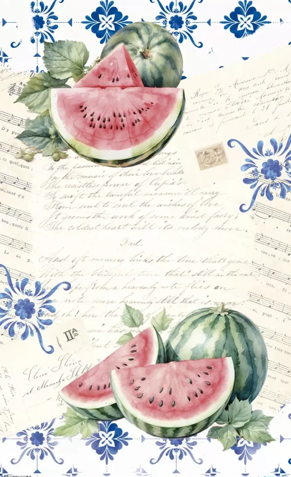 Clearance Papel de Arroz Watermelon I Fruits Market 54x33cm Papel Y Decoupage