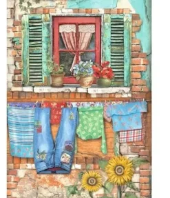 Best Papel de arroz Window Sunflower Art 21x29,7cm Papeles|Decoupage