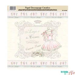 Outlet Papel de Decoupage 0813392 El lago de los cisnes 32x31 cm. Dayka Decoupage