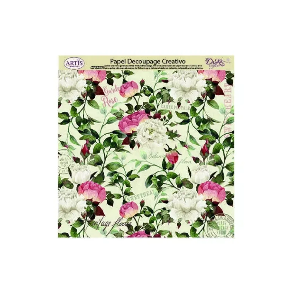 Best Papel de Decoupage 0813408 Flores vintage 32x31 cm. Dayka Papeles|Decoupage