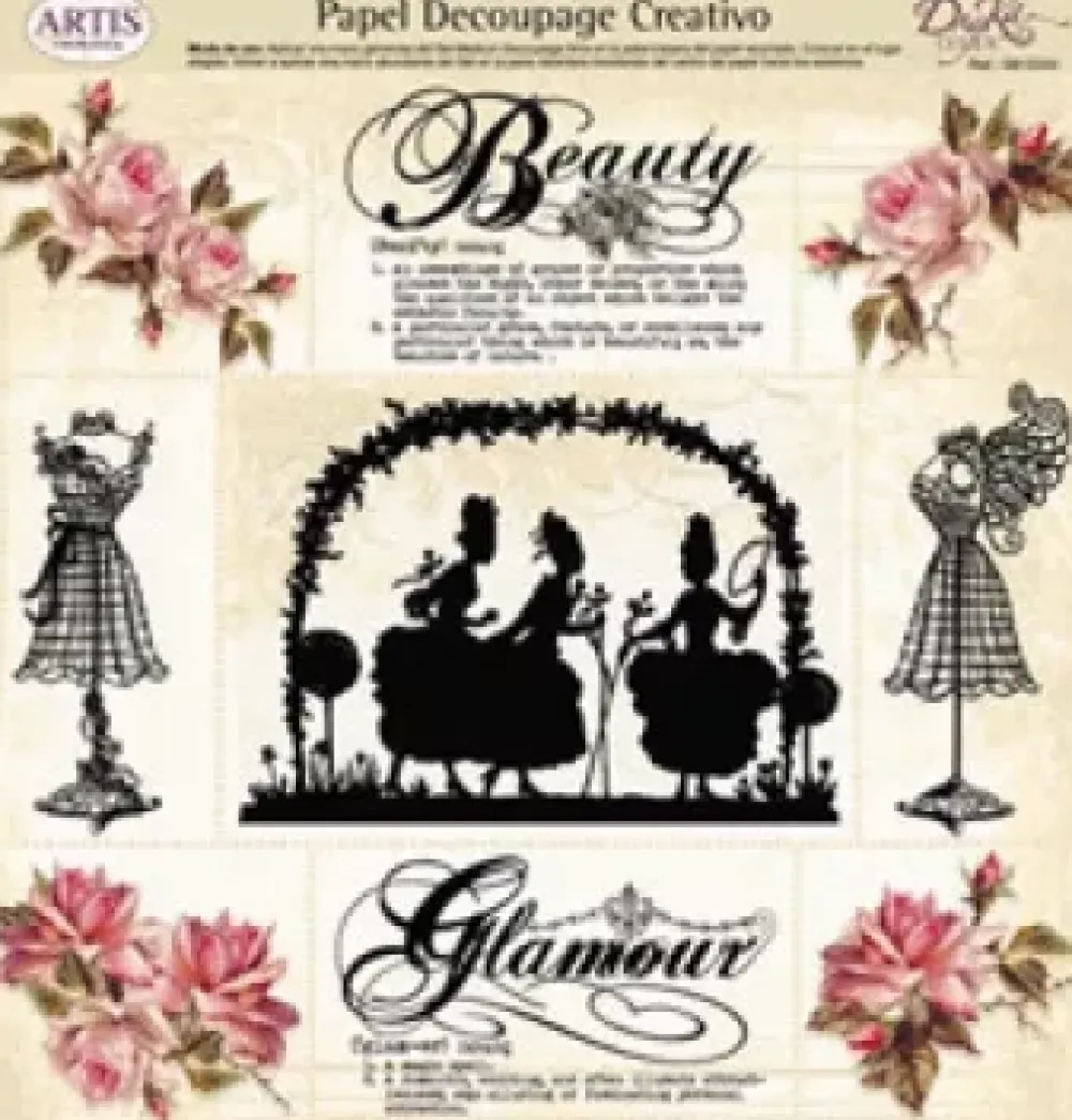 New Papel de Decoupage 0813334 Glamour 30x30 cm. Dayka Decoupage