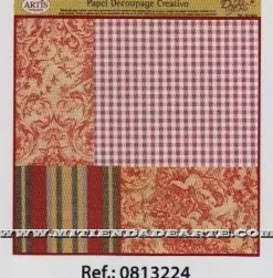 Papel de Decoupage 0813224 Patchwork cuadros 30x30 cm. Dayka Papeles|Navidad