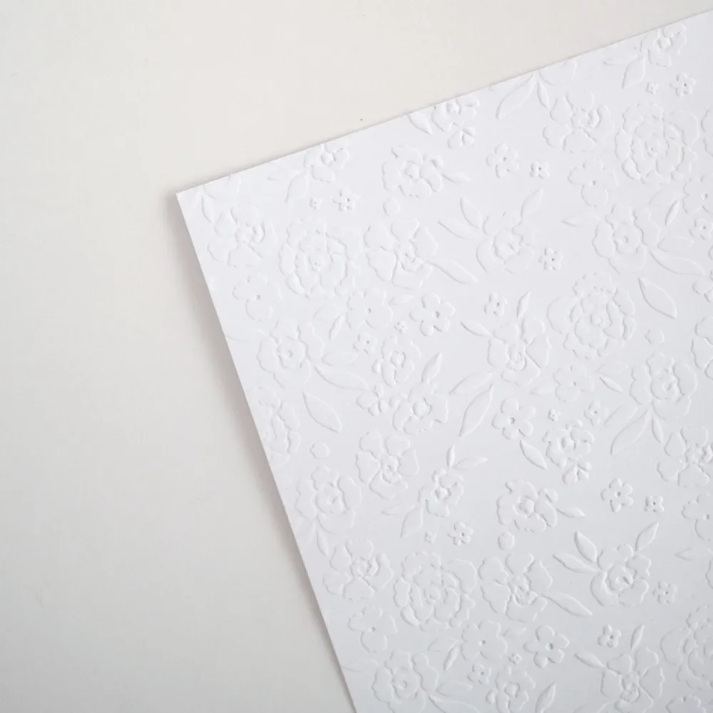 New Papel embosado Peonias Edelweiss 30x30cm Papeles