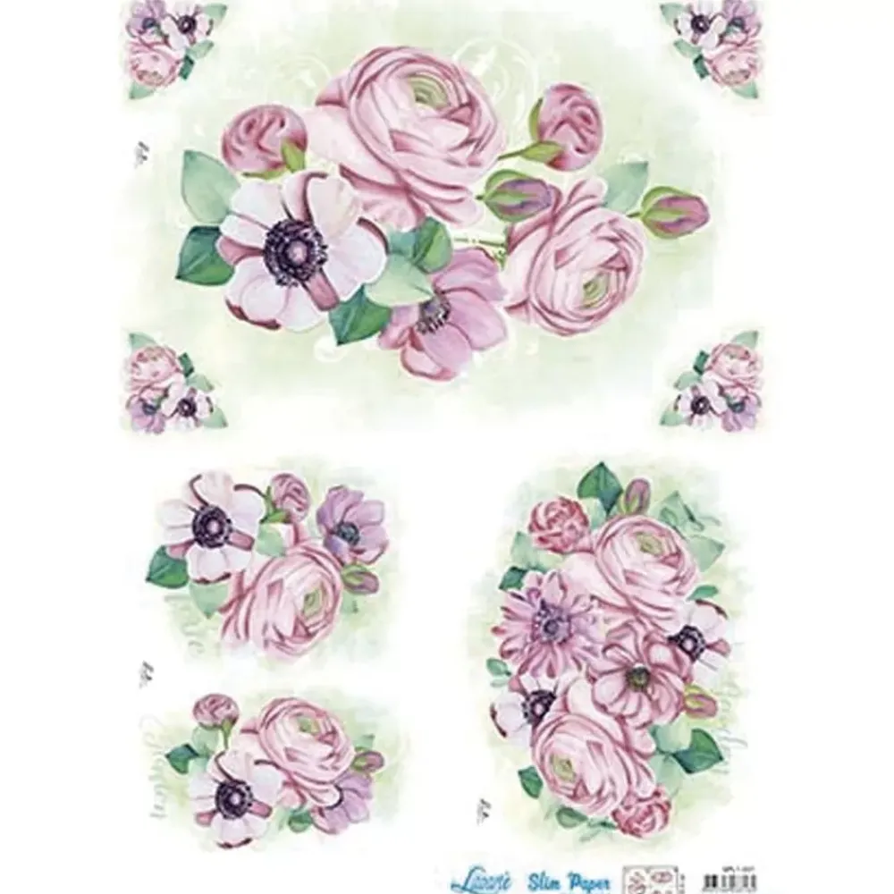 Papel Slim Decoupage Peonias 47,3x33,8cm Decoupage