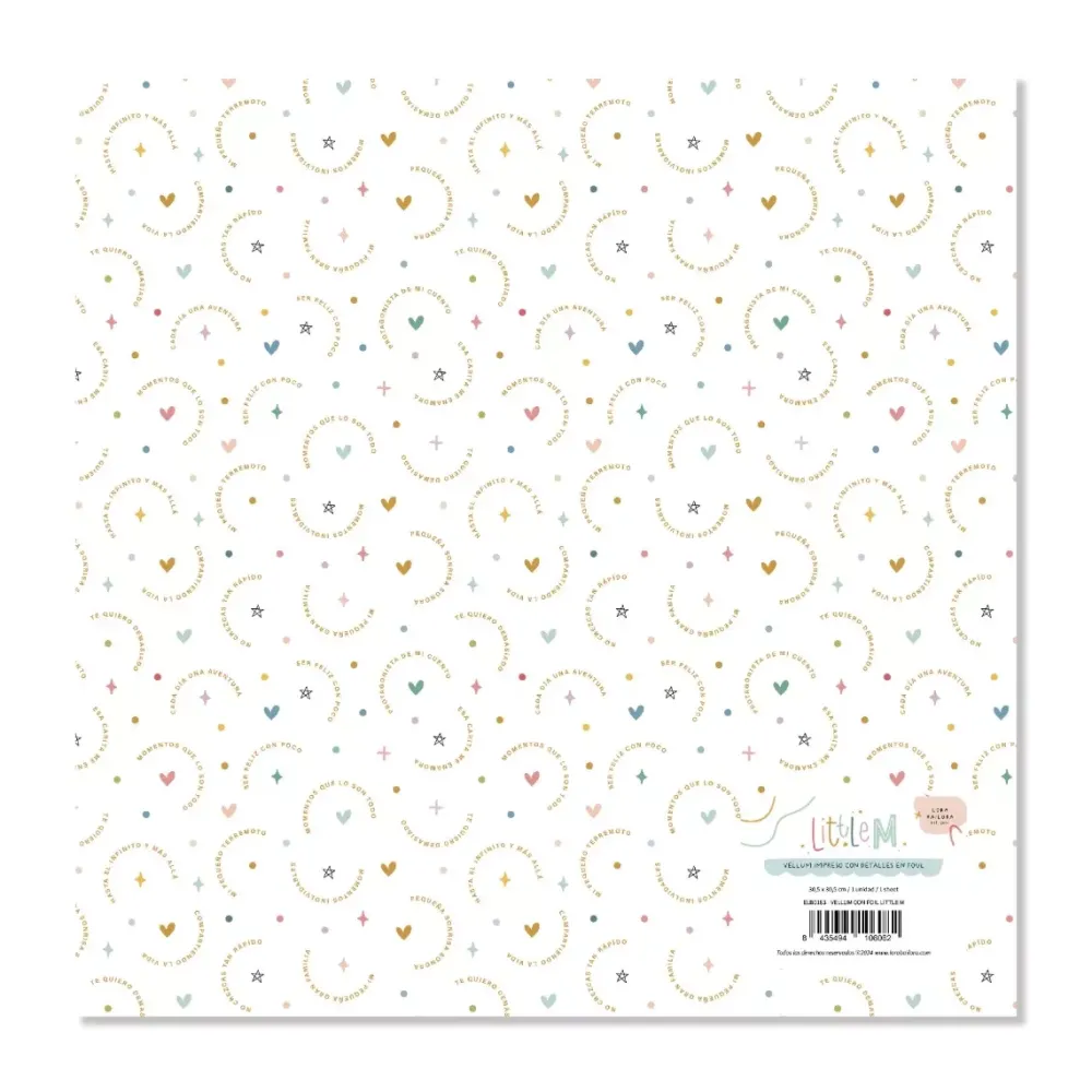 Online Papel vellum con foil Little M 30x30cm Papeles