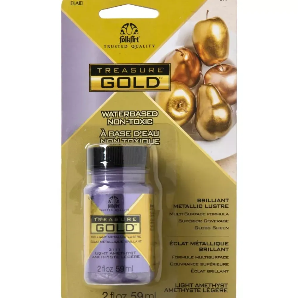 Hot Pintura Acrílica Treasure Gold Amethyst Folkart 59ml Pinturas Acrílicas