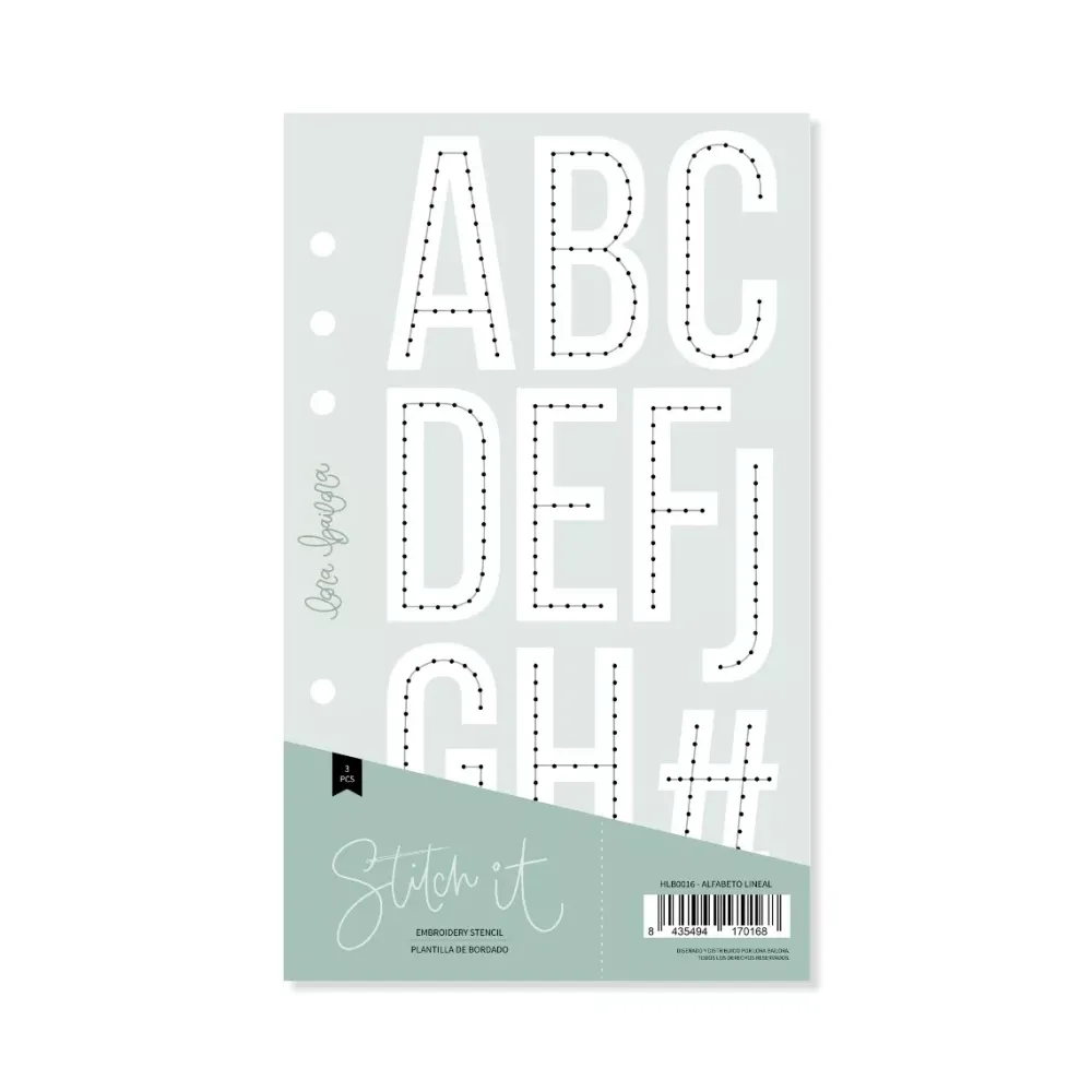 New Plantilla de Costura Alfabeto Lineal Stitch it! Plantillas