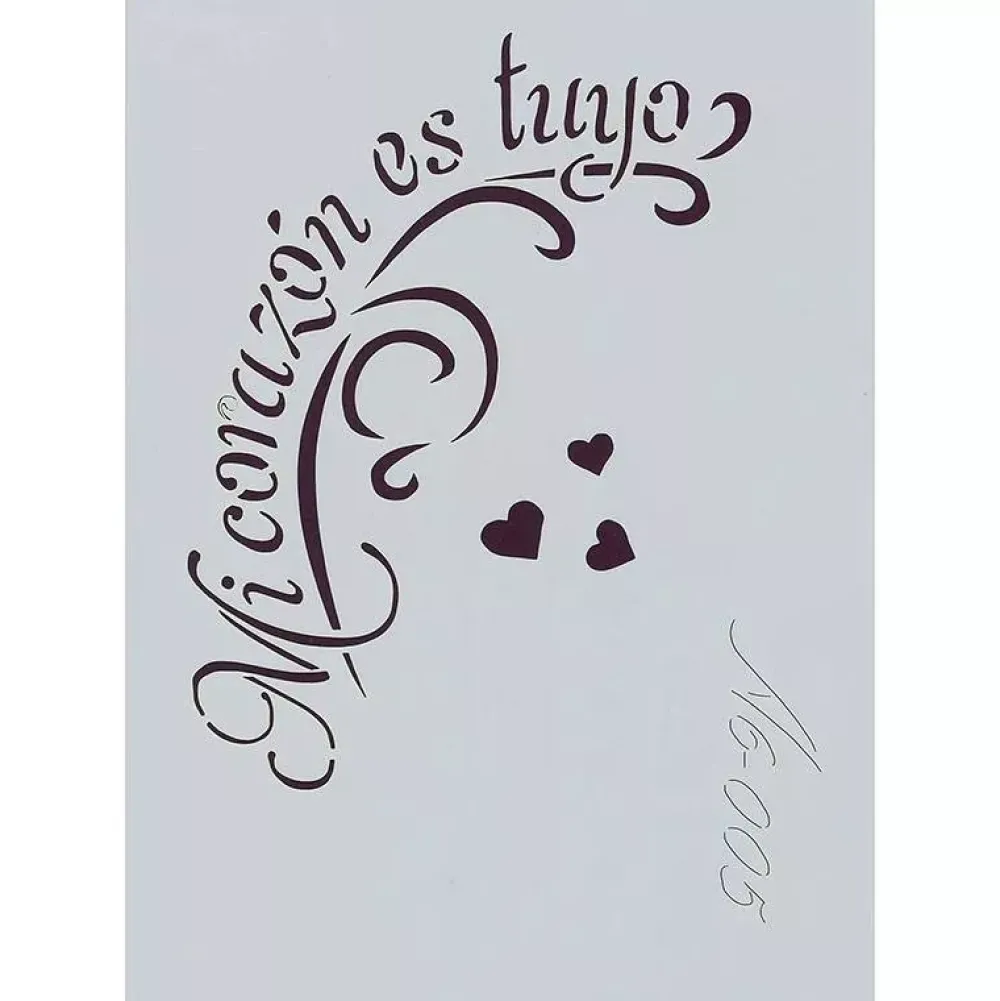 Clearance Plantilla de Stencil A6-005 Mi corazón es tuyo 15x10,5cm Plantillas