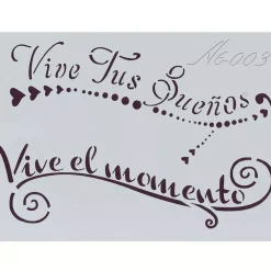 Discount Plantilla de Stencil A6-003 Vive tus sueños, vive el momento 15x10,5cm Plantillas