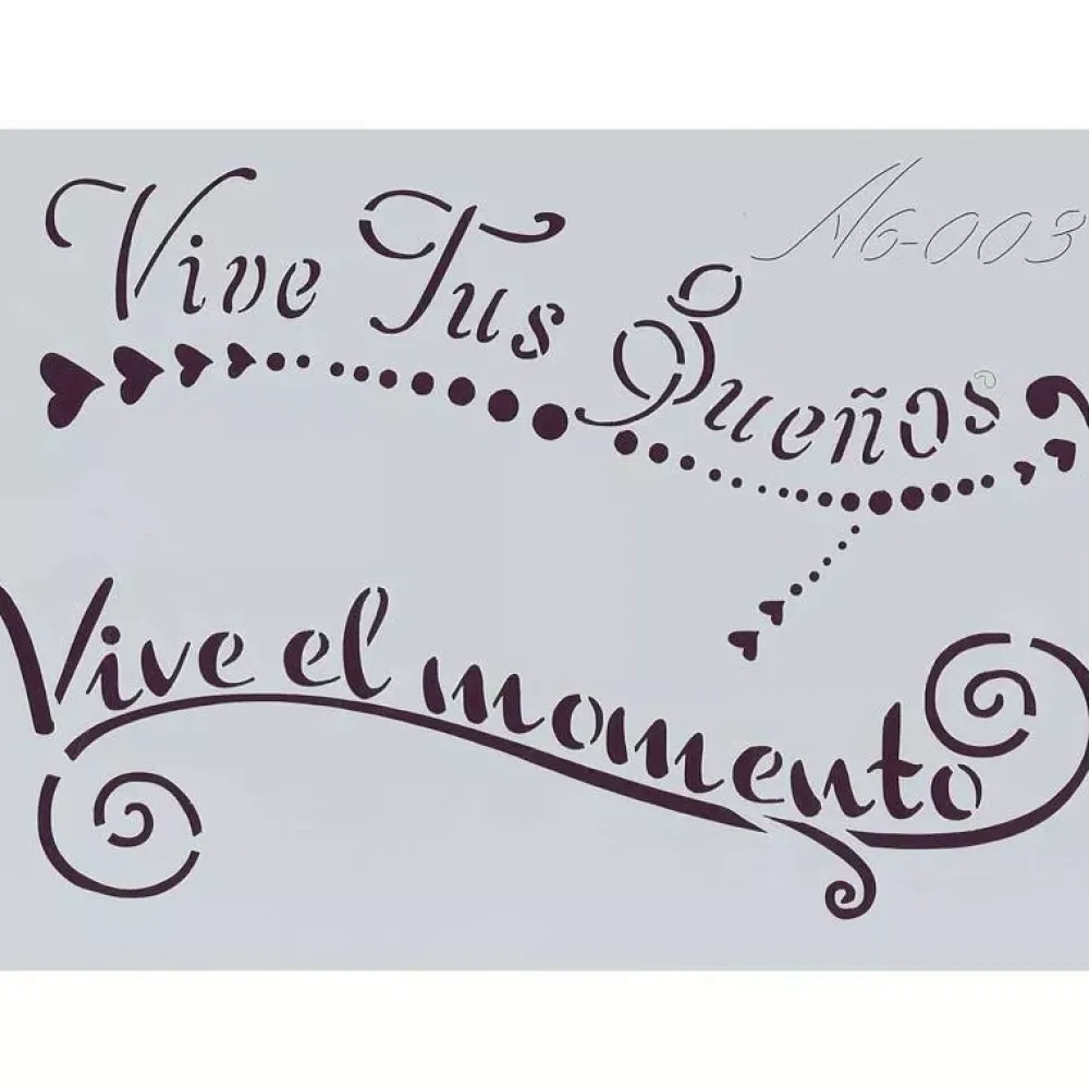 Discount Plantilla de Stencil A6-003 Vive tus sueños, vive el momento 15x10,5cm Plantillas