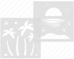 Clearance Plantilla de Stencil Beach sunset Plantillas
