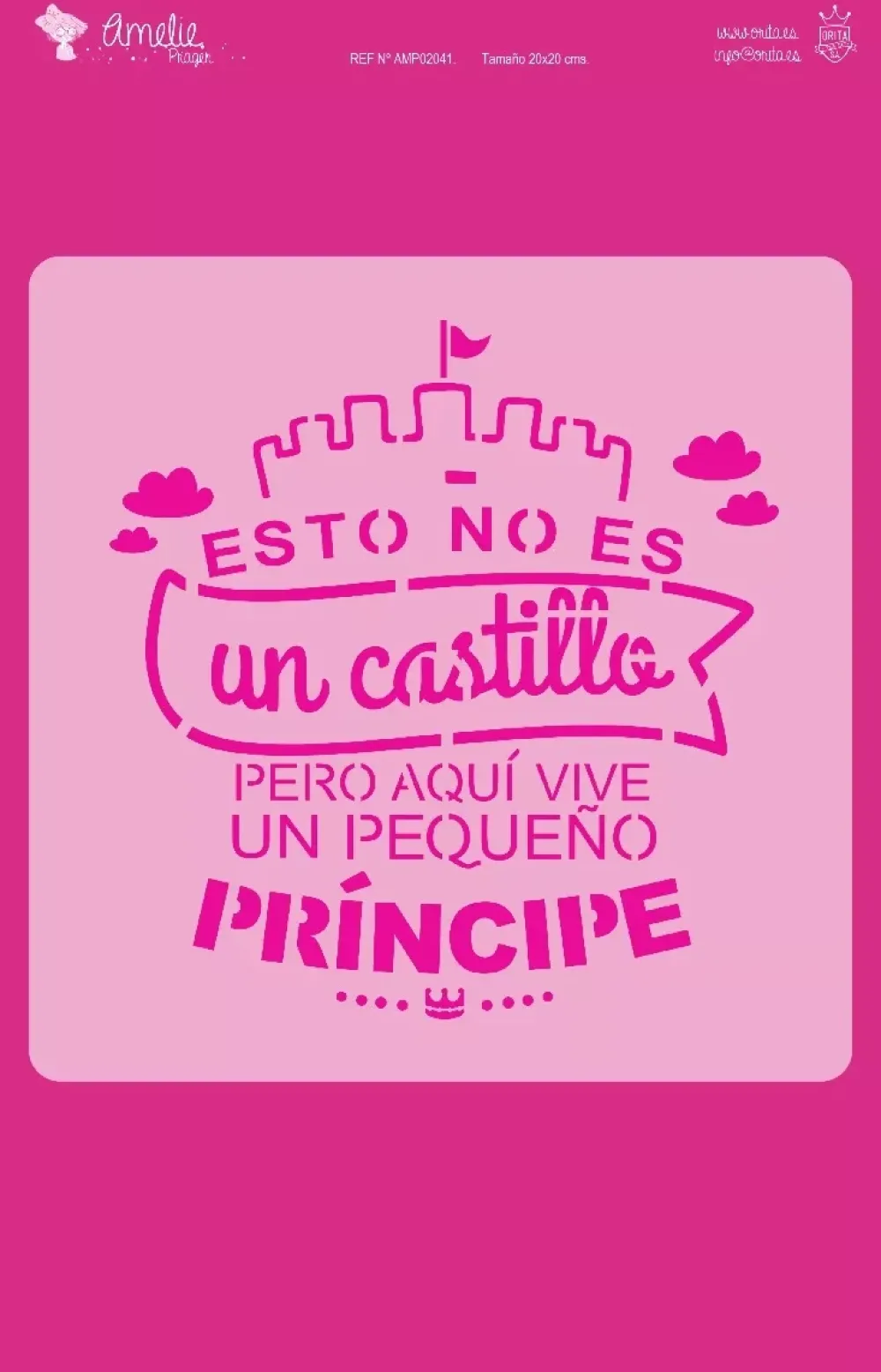 Best Plantilla de stencil Castillo príncipe 20x20cm Plantillas